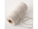 Cordón 12 hilosx100m trenzado algodón beige/blanco